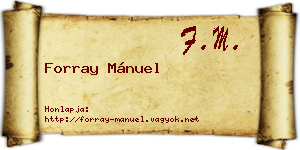 Forray Mánuel névjegykártya