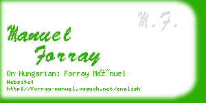 manuel forray business card